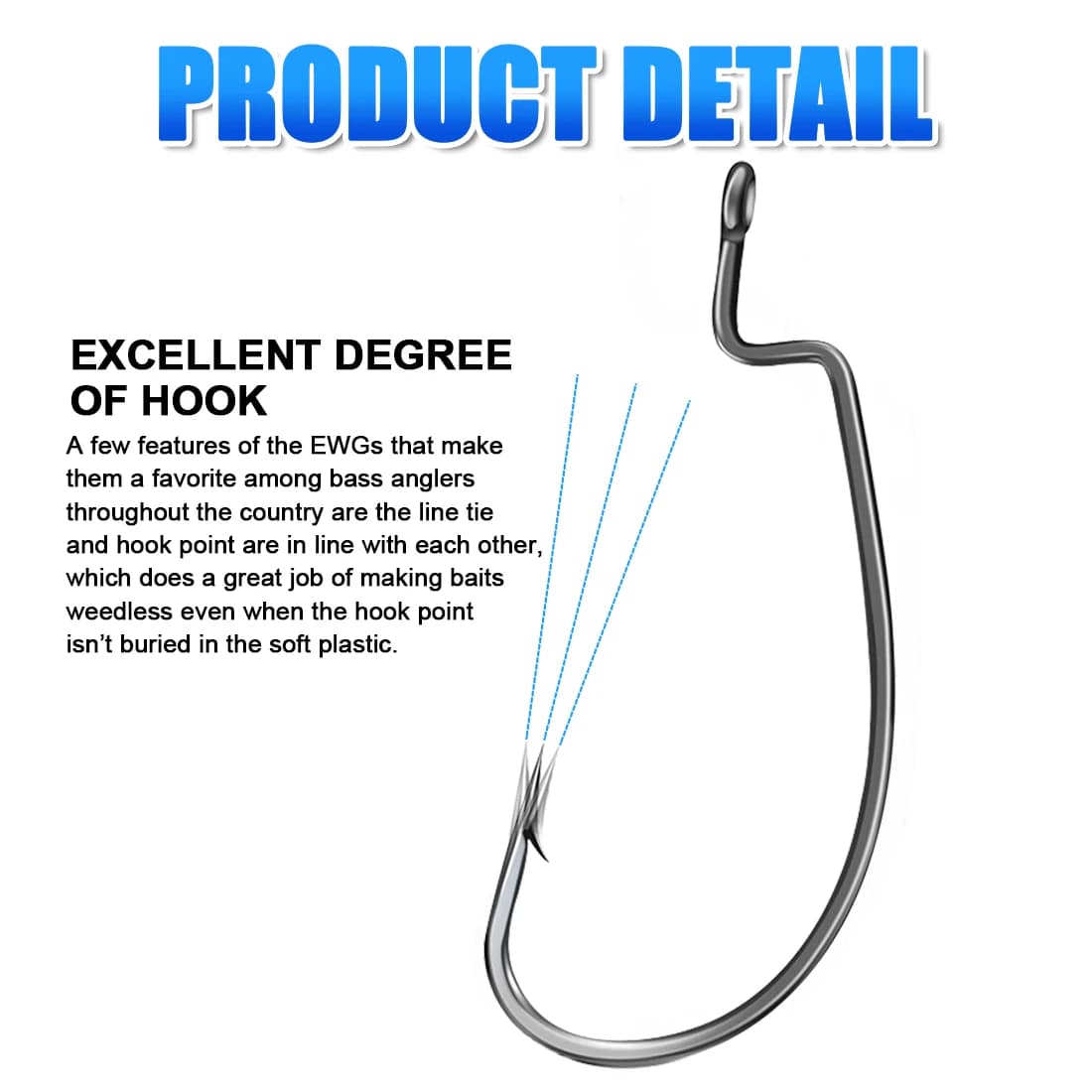 Hameçon EWG FishTrip pour leurre souple Texas Carolina rig pêche carnassier acier carbone
