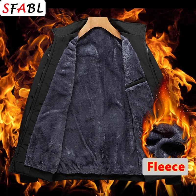Manteau homme épais hiver bureau élégant couleur unie pour pêcheurs professionnels