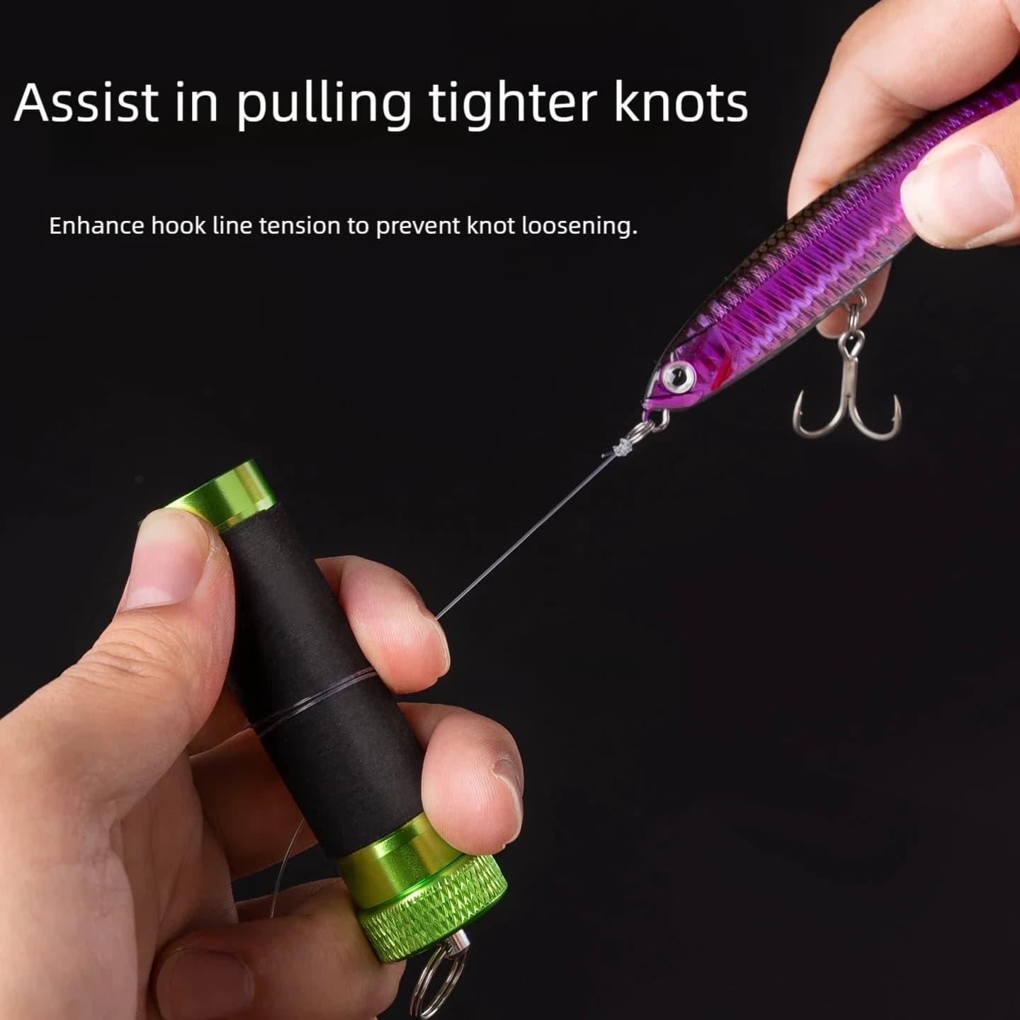 Line Pull Rod Aluminum Alloy，Rubber Anti-Slip，Snag Line Pulling/Hook Tying & Kno
