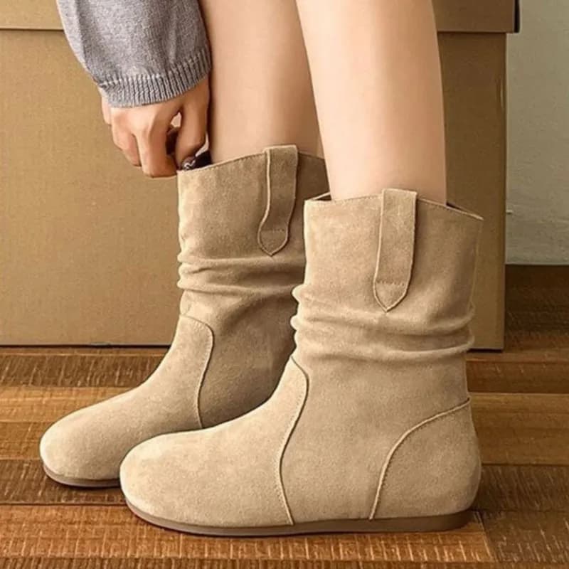 Bottes cheville suédine Crestar 2025 - Chaussures plates polyvalentes pêche rétro femmes