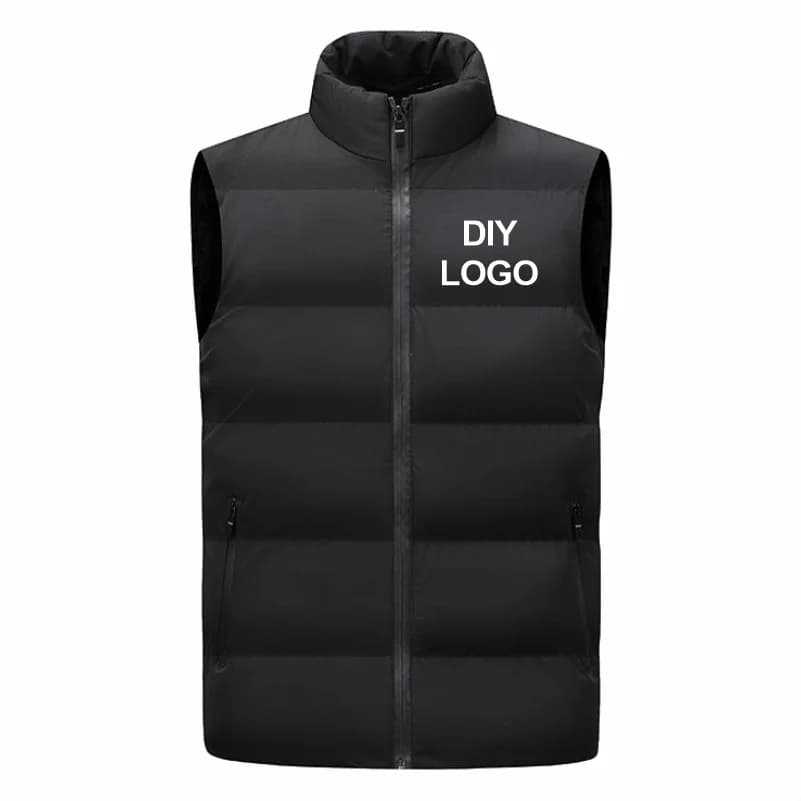 Gilet personnalisable pêche hiver sans manches - Veste coupe-vent doublée logo entreprise pêcheur