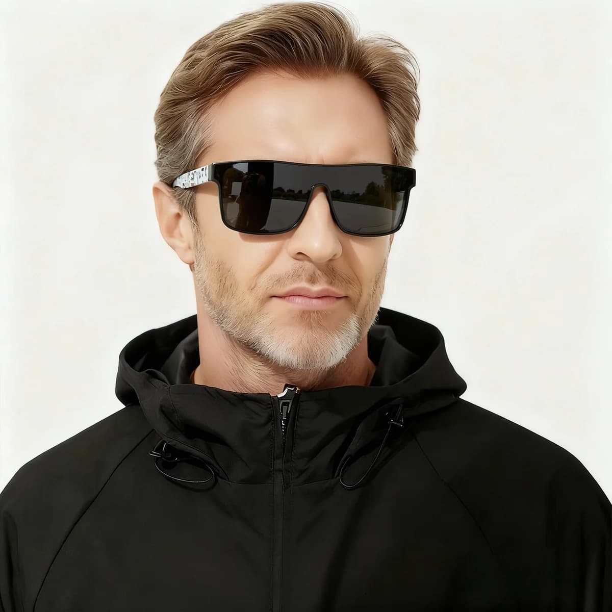 Lunettes de pêche carrées 2 pièces UV400 - Style classique pour pêche loisir et déplacements