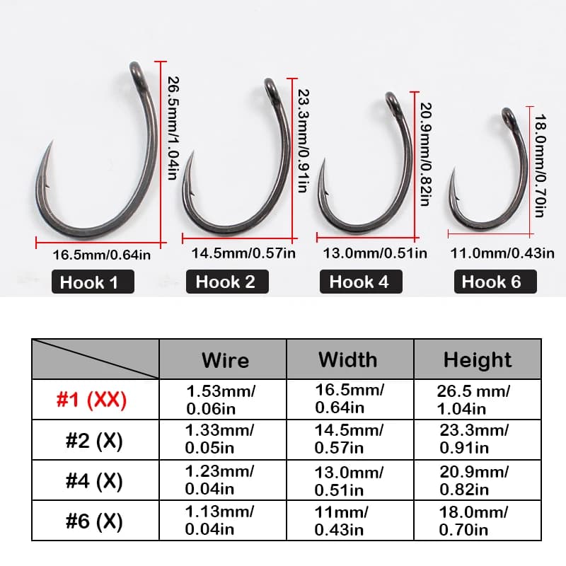 10 hameçons de pêche à la carpe Krank Extra Wide Gape, acier allié inversé micro-barbelés ou