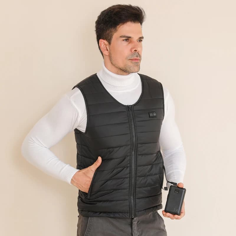 Gilet chauffant pêche hiver unisexe - 22 zones chauffantes résistantes pour pêcheurs seniors confort intérieur/extérieur