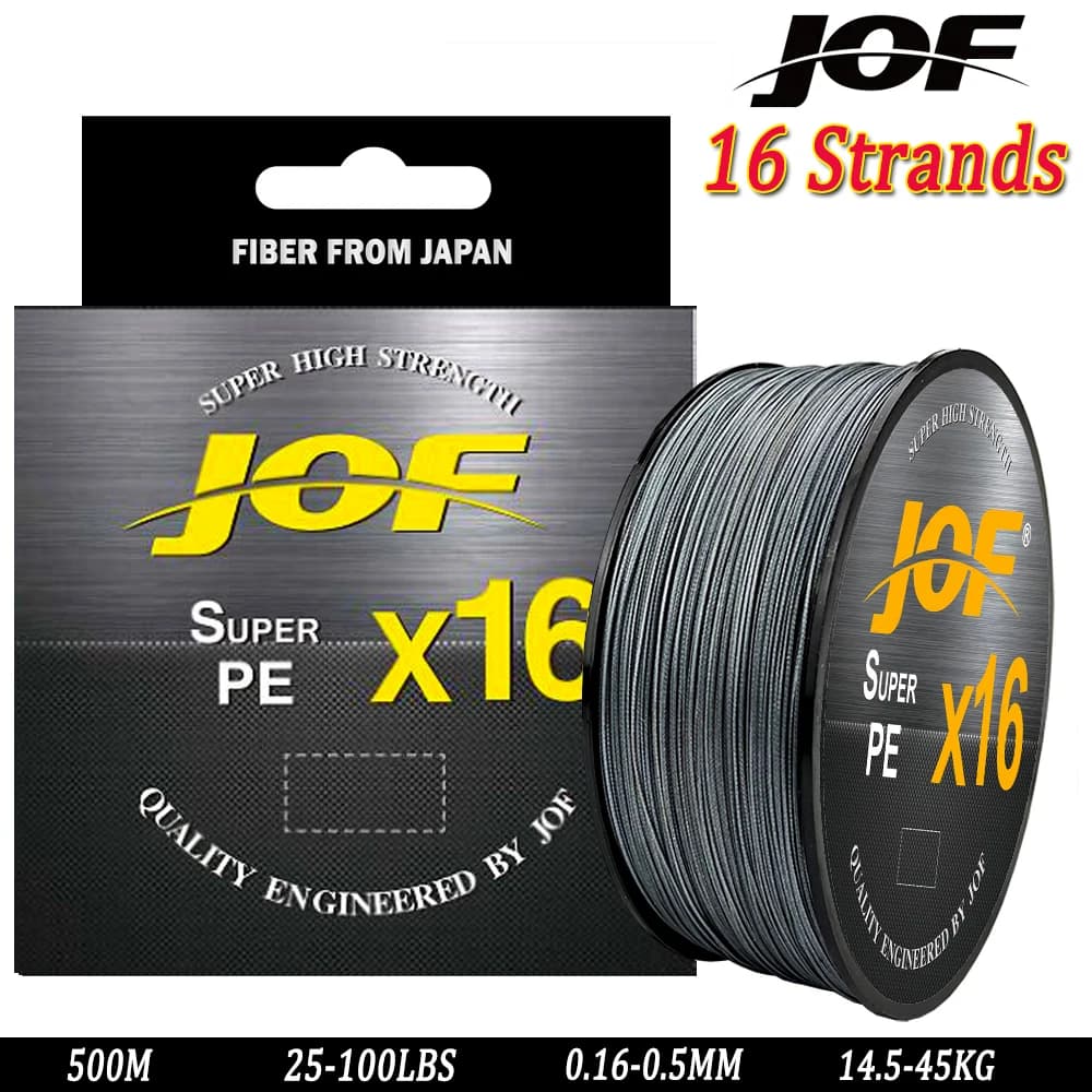 Ligne de pêche JOF X16 16 brins multifilament PE haute résistance 500M pour pêche sportive