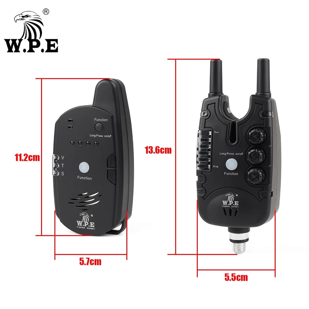 Kit alarme électronique W.P.E 4+1 pour carpe - Système sans fil avec LED et alerte sonore