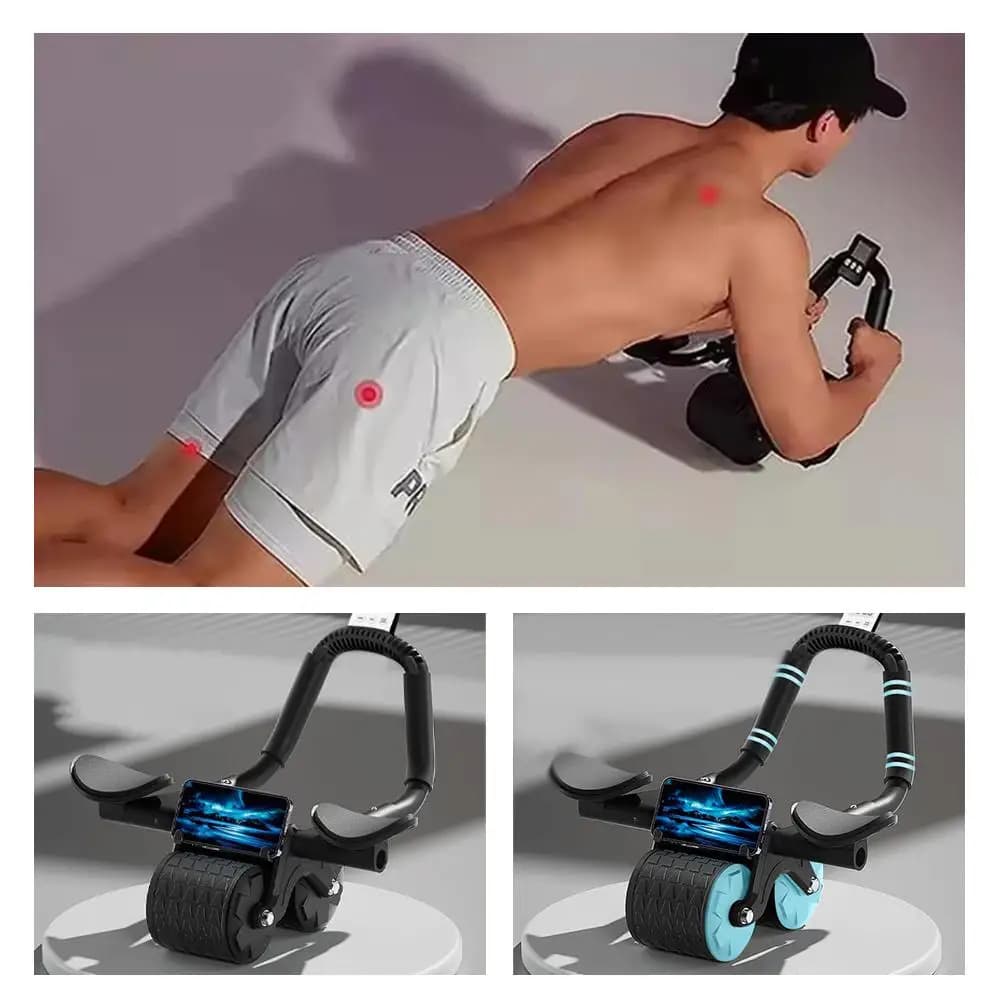 Roue abdominale avec compteur automatique et écran - Équipement fitness pour abdos toniques et renforcement musculaire