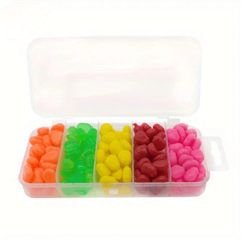 Maïs artificiel flottant et coulant - 100 grains parfumés souples 0.39 pouces pour appâts mobiles carpe