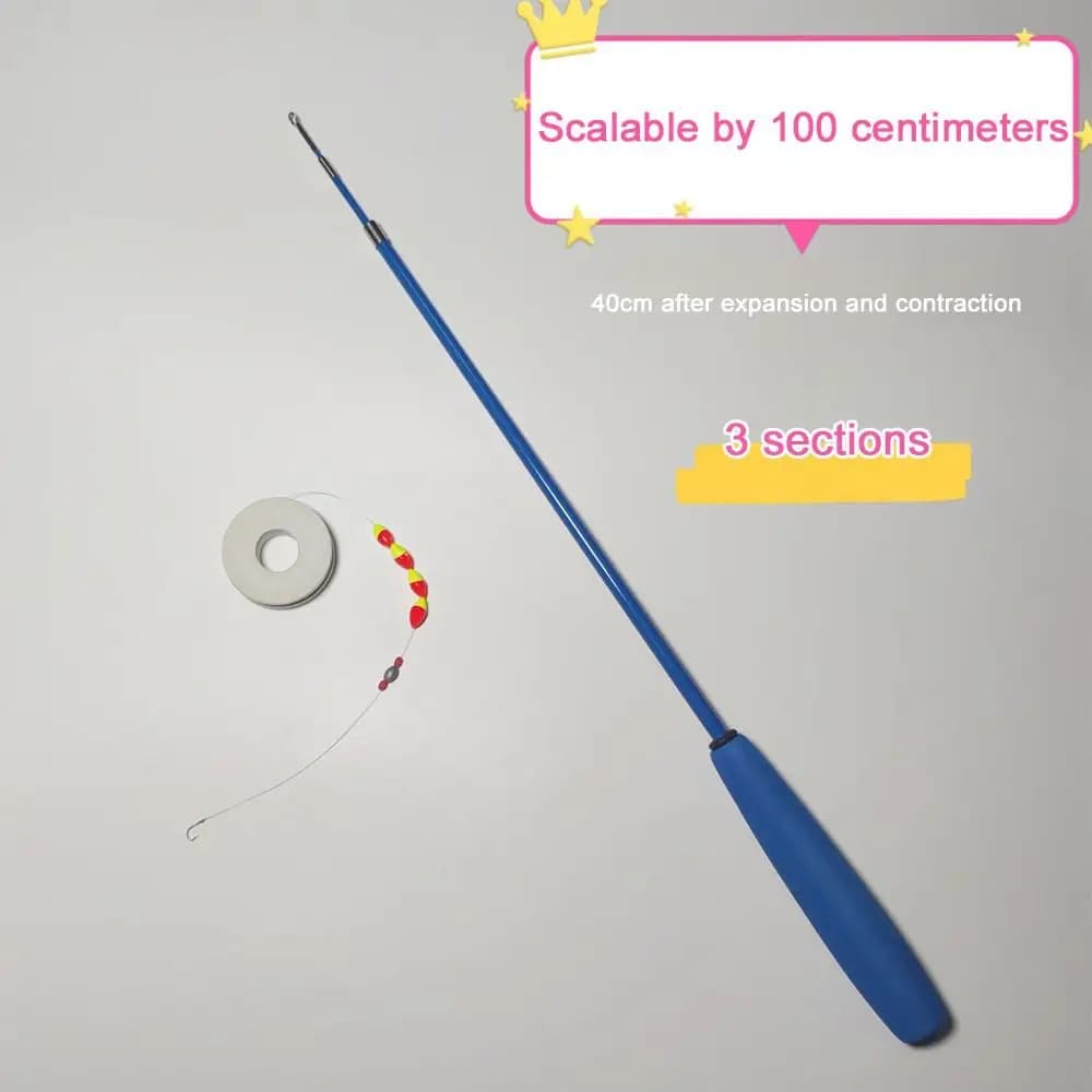 Kit complet pêche spinning canne télescopique fibre de verre avec moulinet combo pour débutants