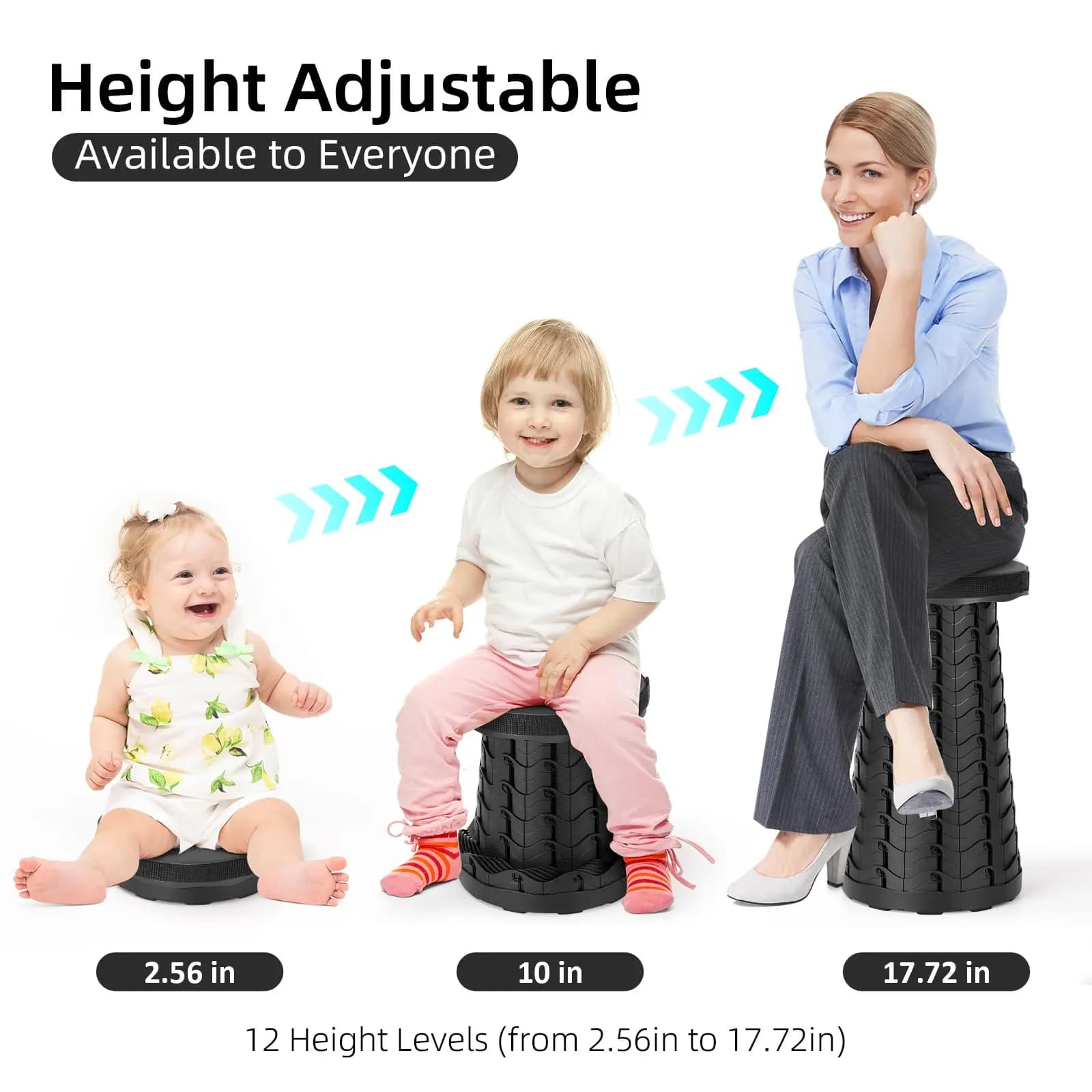 Tabouret télescopique pliant hauteur réglable pêche - Siège portable pour camping et sorties extérieures