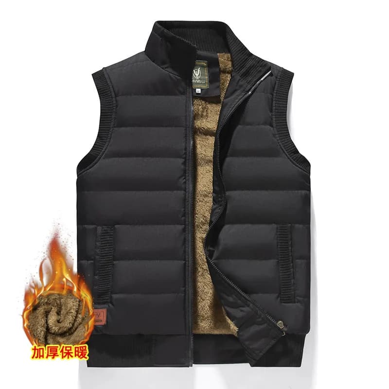 Veste hiver sans manches polaire homme grande taille 6XL épaisse chaude zippée extérieur