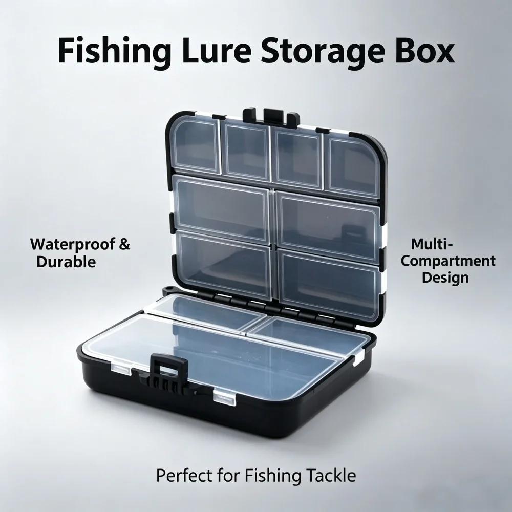Boîte de rangement pêche double face pour accessoires, hameçons et appâts carpe