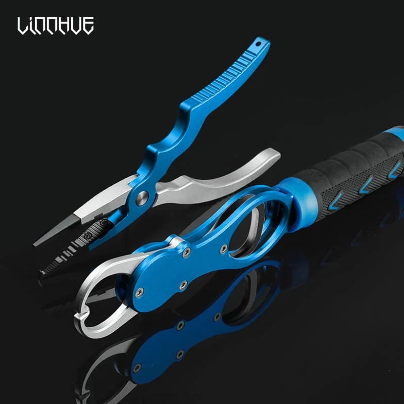 Pince de pêche aluminium Linnhue : coupe-ligne, extracteur d'hameçon et outil multifonction