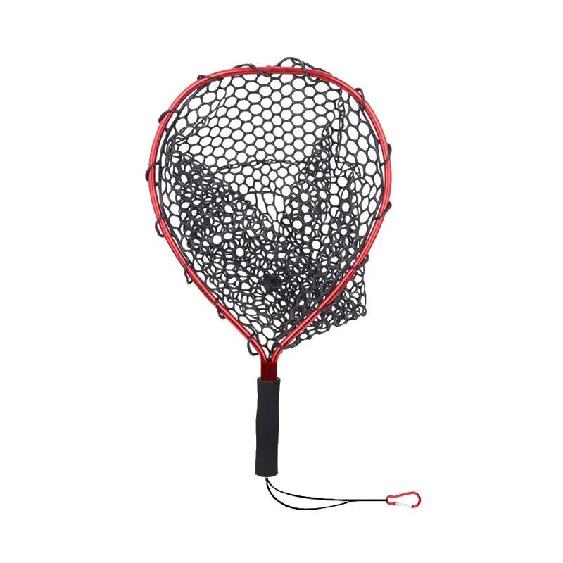 Filet de pêche portable ultra-léger en alliage aluminium - Silicone résistant à l'usure pour pêche à la mouche