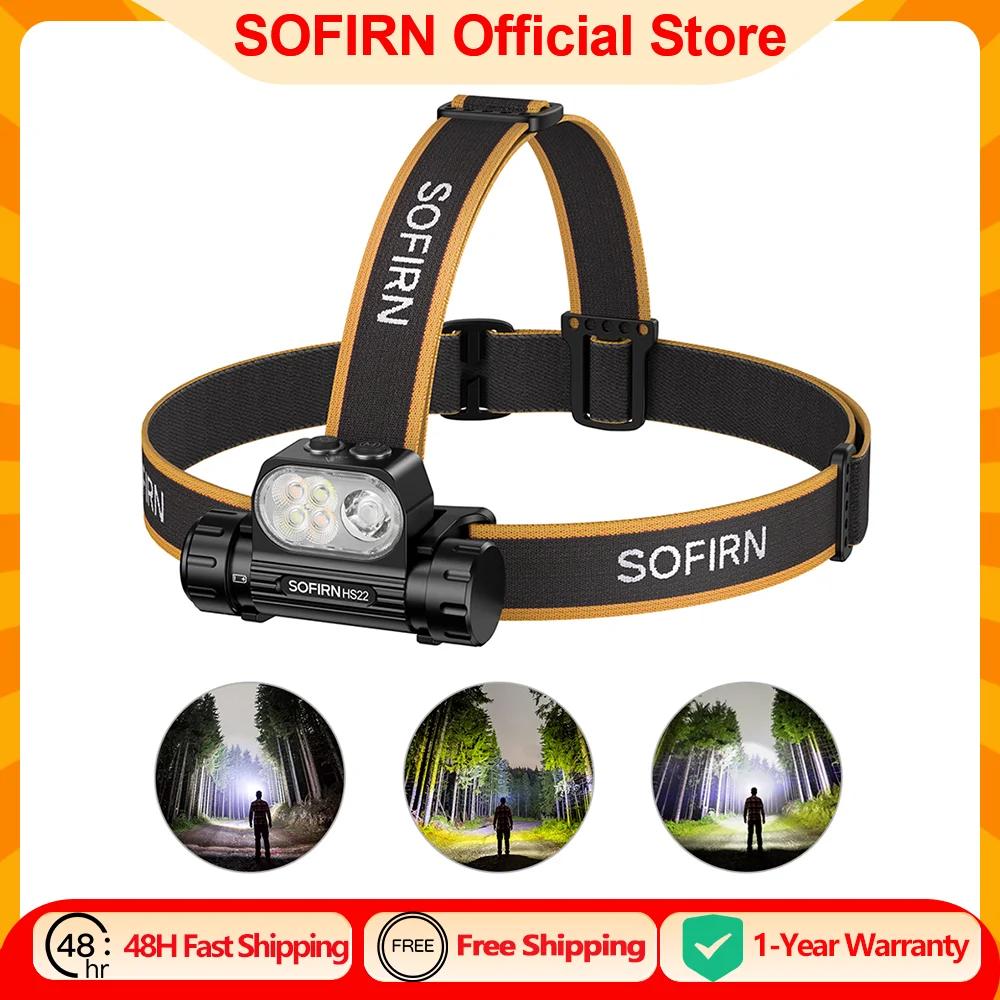Lampe frontale SOFIRN HS22 2500lm avec réglage continu de température de couleur pour pêche technique nocturne