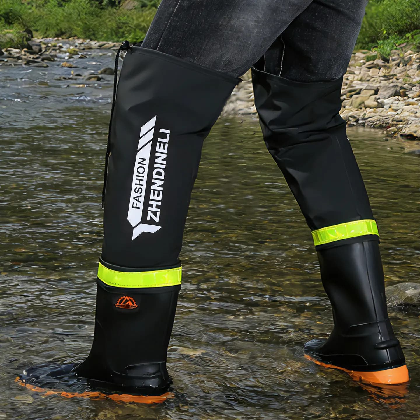 Bottes de pêche pliables hautes leurres imperméables anti-dérapantes pour vadrouille et rizières