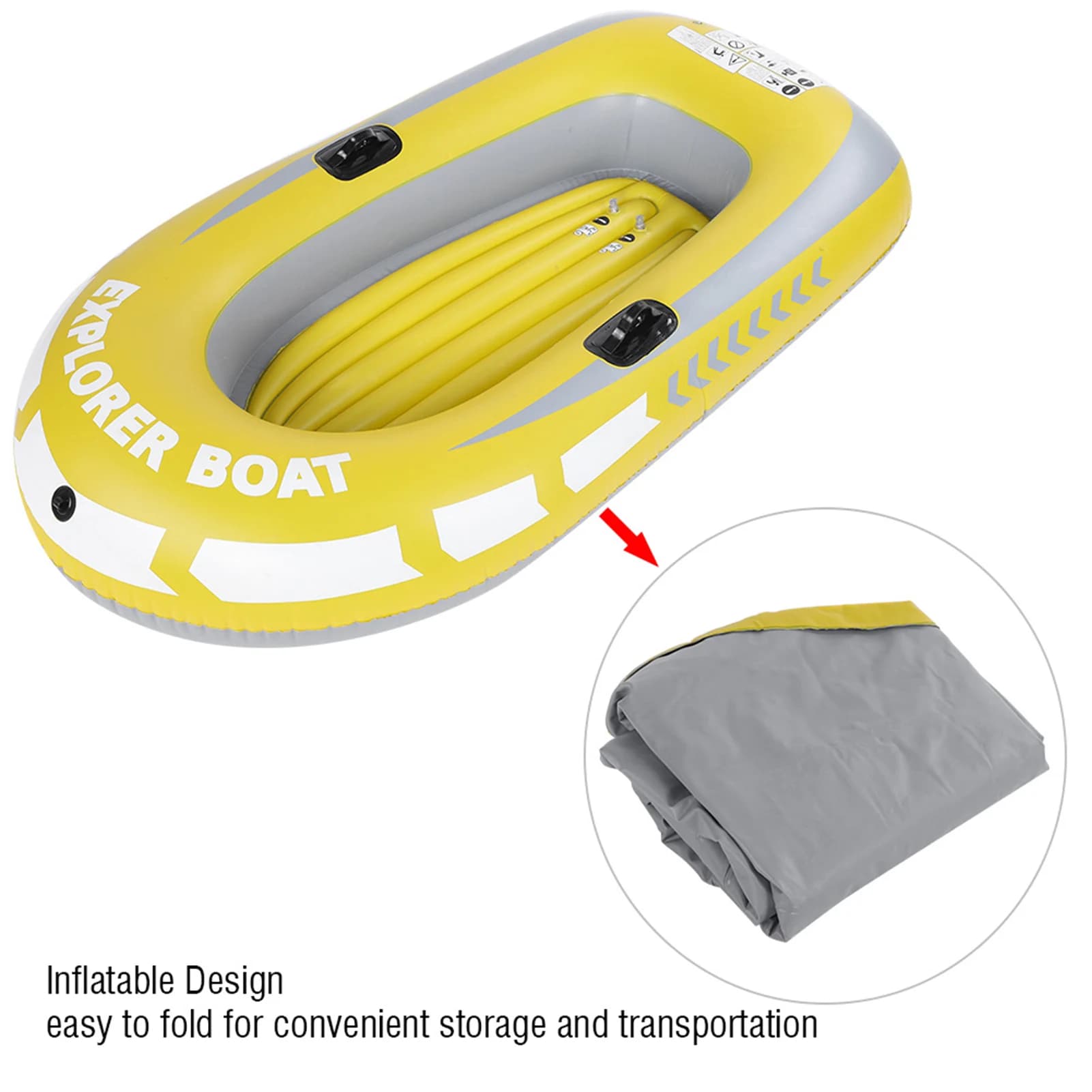 Kayak gonflable PVC 2 personnes canoë bateau à air pêche dérive plongée léger transport facile rangement compact