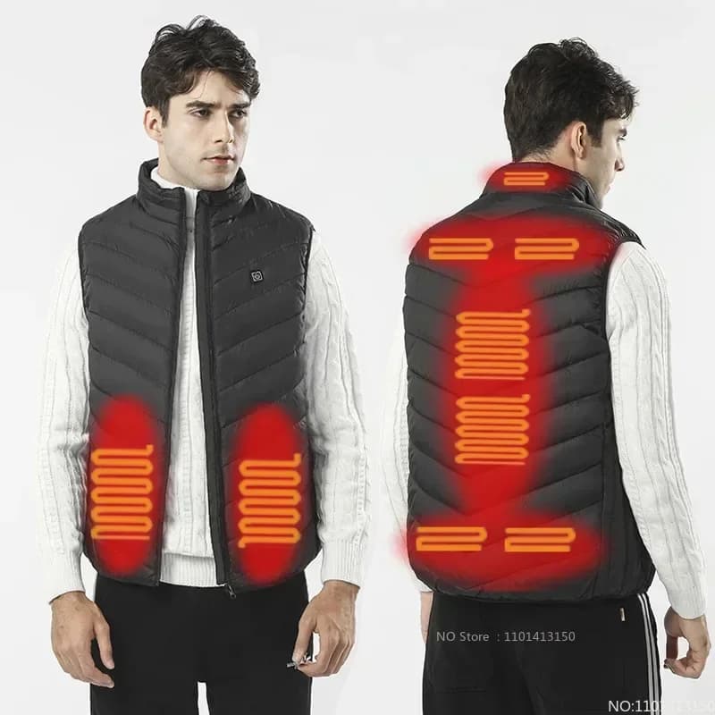Veste chauffante USB homme et femme grande taille pour l'hiver - Vêtement thermique intelligent 23 pièces