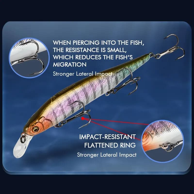Leurre pêche MEREDITH ITO SHINER-115SP : leurre minnow plombé tungstène pour carnassiers qualité pro