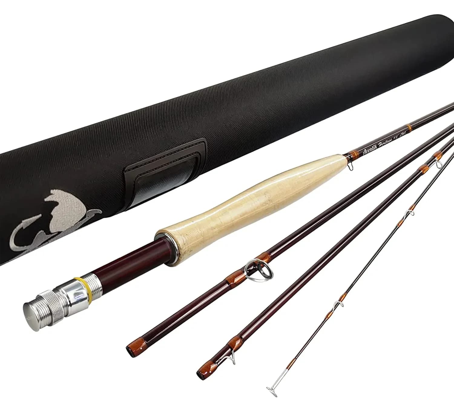 Canne à mouche classique Heritage 9FT Aventik IM8 carbone action medium-fast poignée liège portugais