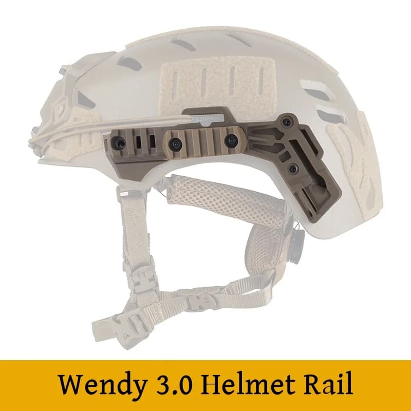 Rails latéraux Wendy 3.0 pour casque - Support modulaire pour accessoires de pêche et éclairage