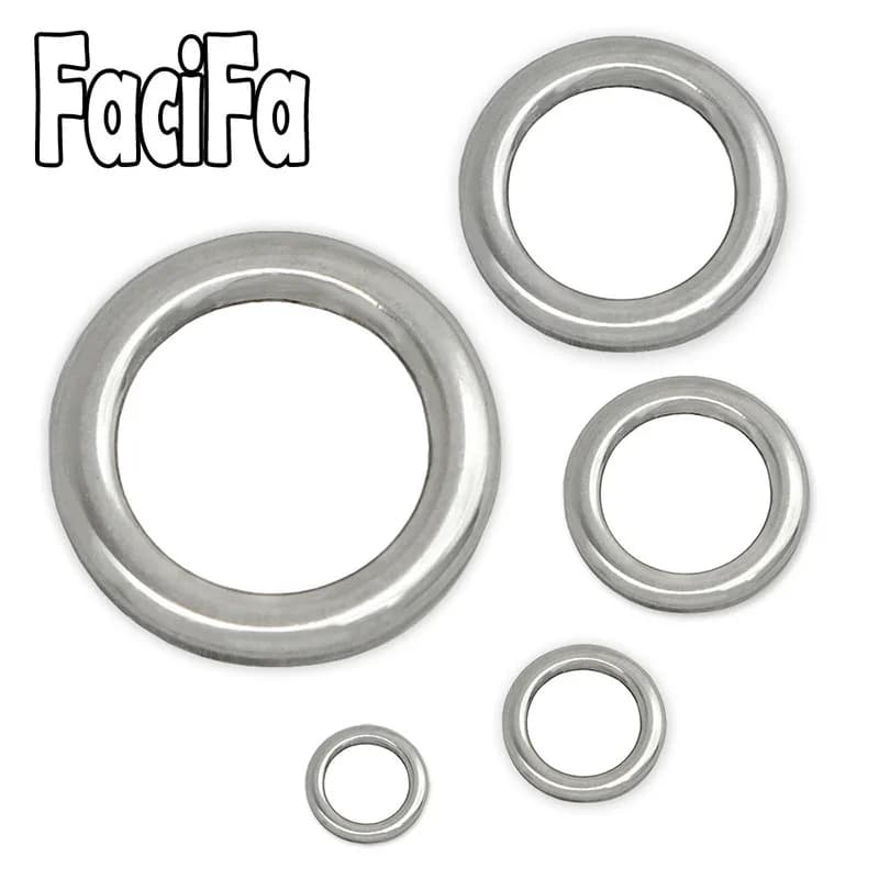 Anneaux de pêche solides inox 50 ou 100 pièces pour leurres jigging pêche en mer accessoires