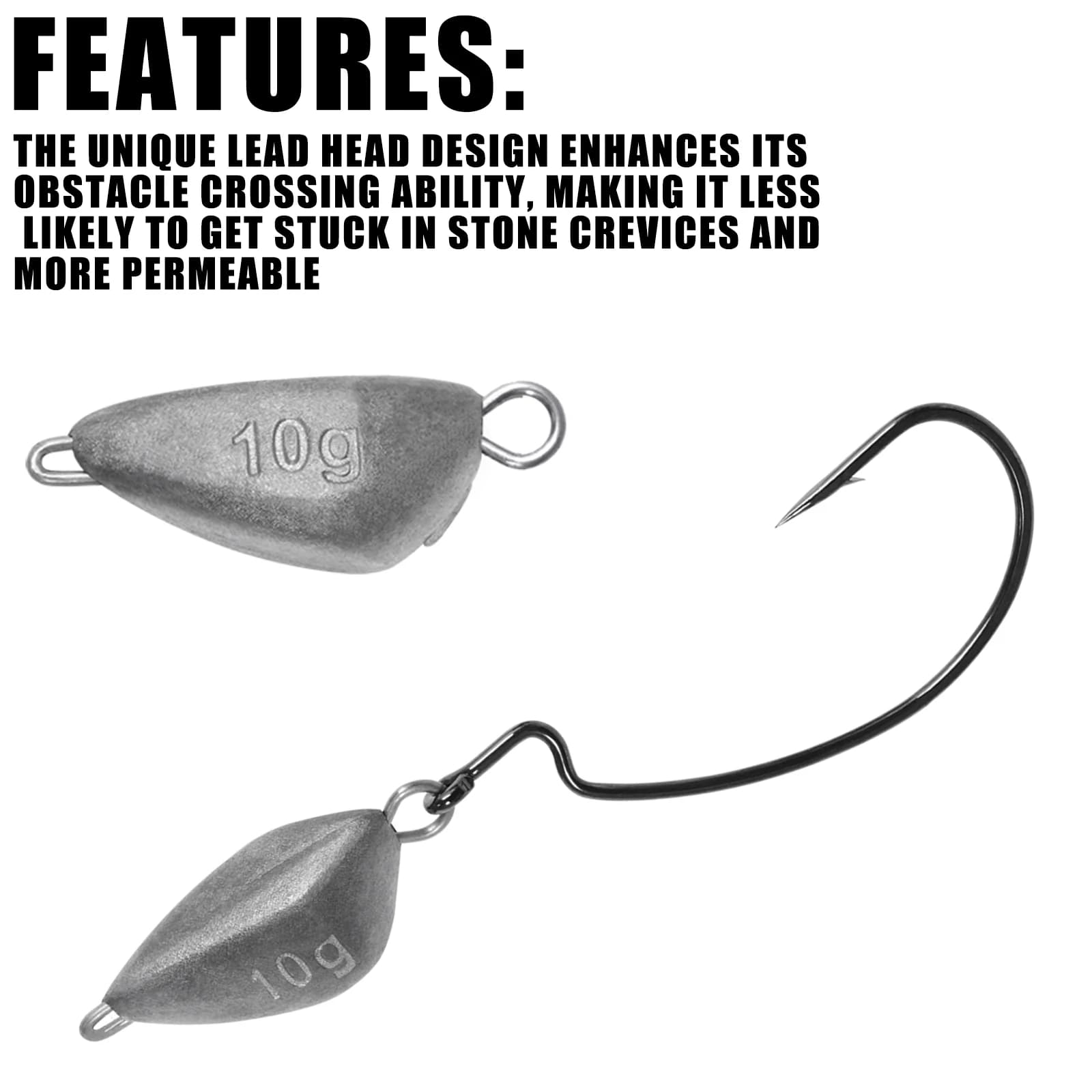 5 plombs de pêche SAMOLLA tête de jig pour leurres crank hook accessoires de pêche indispensables