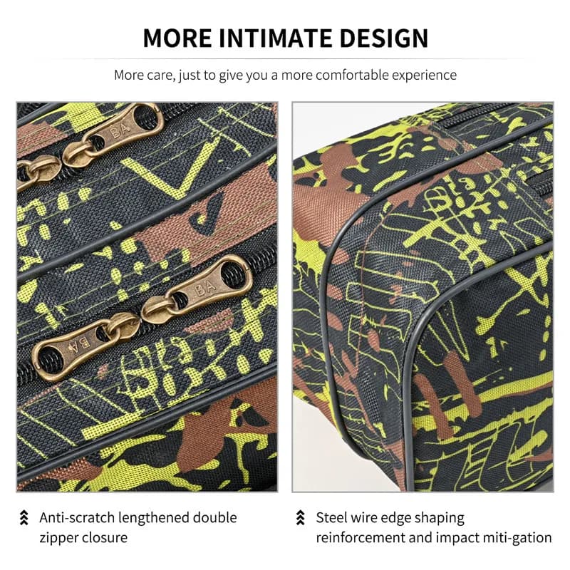 Sac double épaule pliable 1.3m/1.5m pour cannes mer grande capacité, rangement outils pêche extérieur