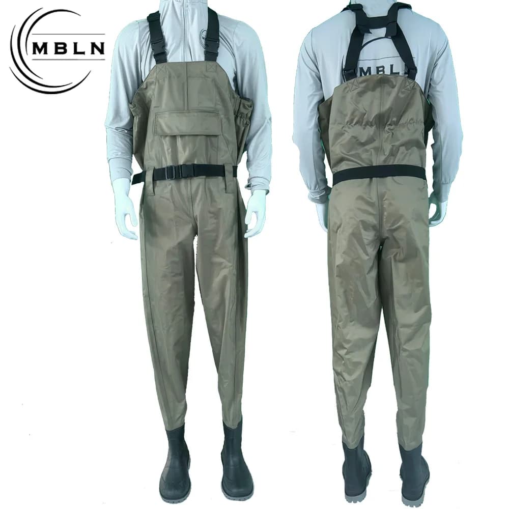 Waders de pêche étanches respirants avec bottes intégrées pour la pêche à la mouche et la chasse