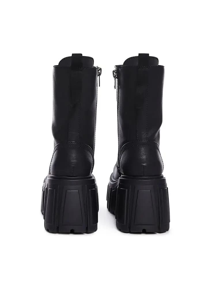 Bottes plateforme talon haut compensé femmes automne hiver cheville épaisse style comique pêche