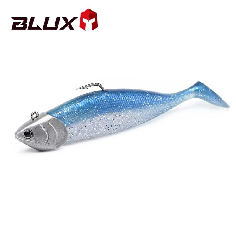 Leurre souple BLUX BLOD SHAD 80mm-105mm - Leurre silicone black tail pour bar de mer et carnassiers