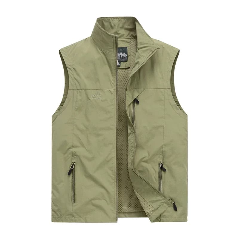 Gilet chaud respirant homme pour pêche montagne et camping, confortable et coupe-vent printemps automne