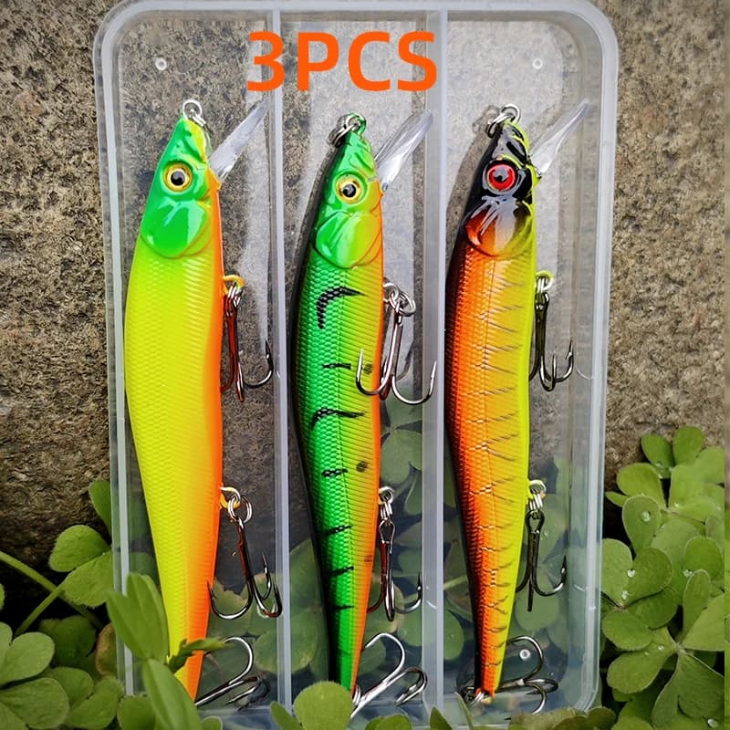 Leurre souple japonais 12cm pêche carnassiers brochet sandre, appât lent coulant 3 pièces pro