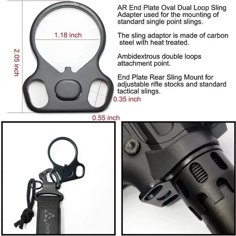 Adaptateur de bretelle tactique pour AR-15 - Montage ambidextre pour équipement de pêche