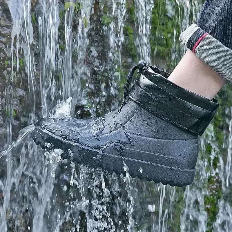 Bottes de pluie homme mode imperméables antidérapantes plastique qualité supérieure talon bas caoutchouc