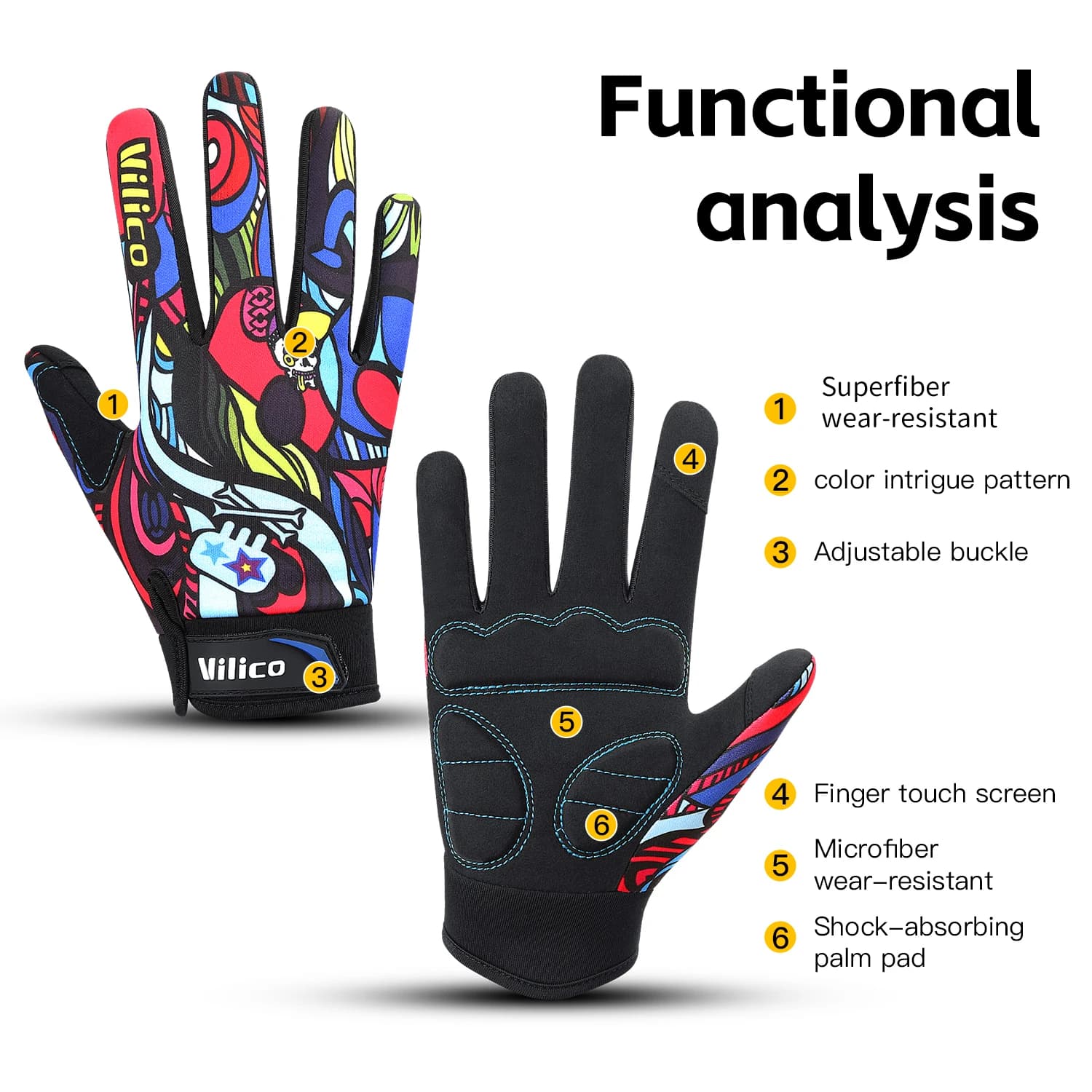 Gants vélo route anti-dérapants amortissants tactile sport montagne cadeau Halloween pêche