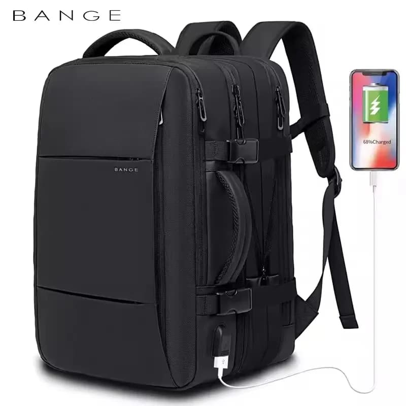 Sac à dos BANGE homme USB étanche - Grand capacité extensible pour ordinateur 17,3 pouces
