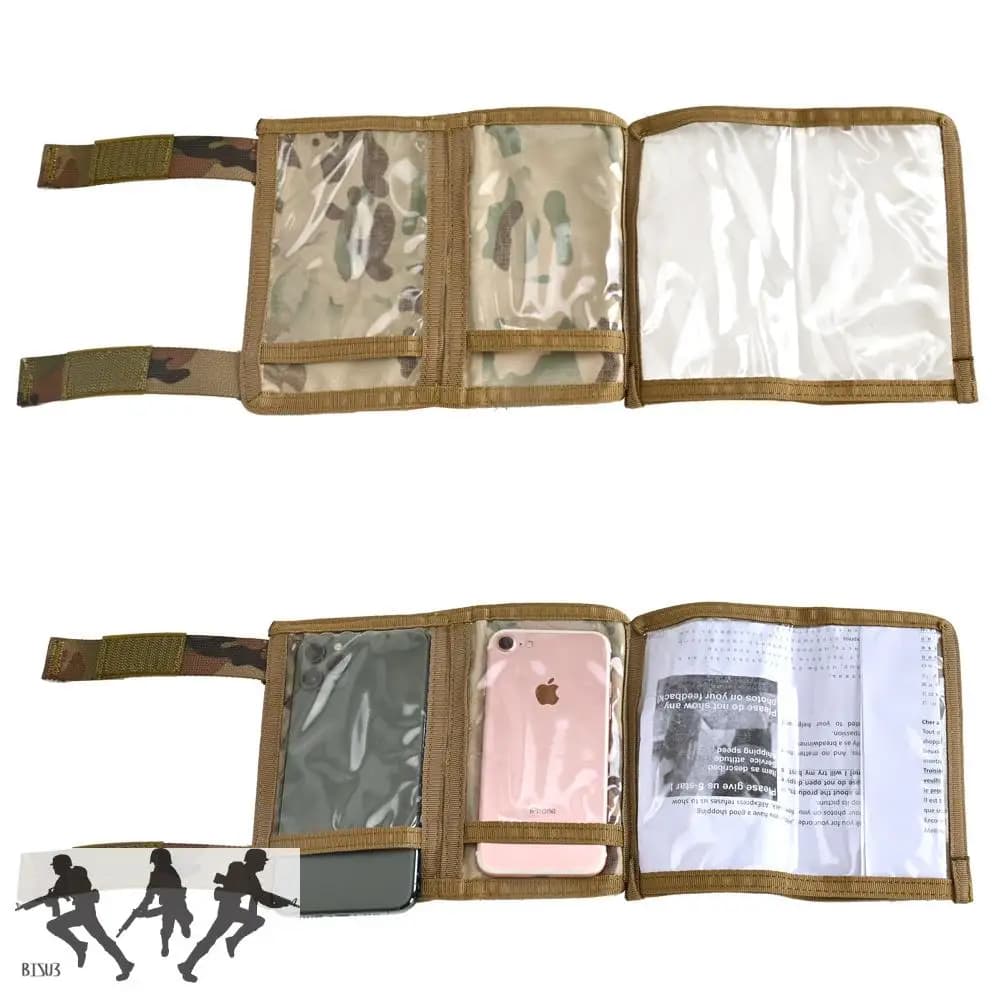 Manchon bras tactique avec poche - Accessoire pêche pour smartphone et cartes de navigation