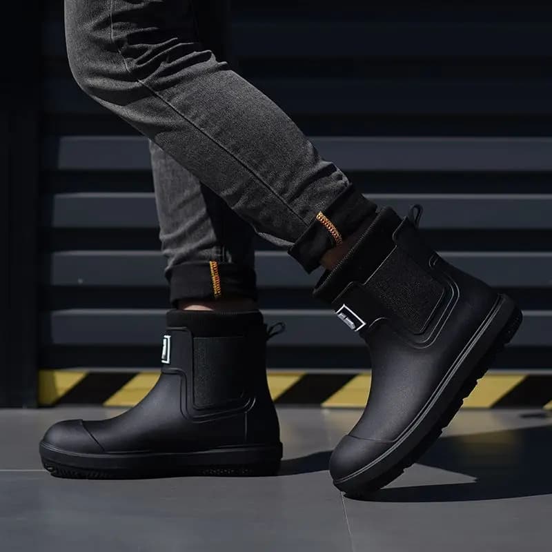 Bottes de pêche imperméables fourrées homme pour hiver avec doublure polaire chaude