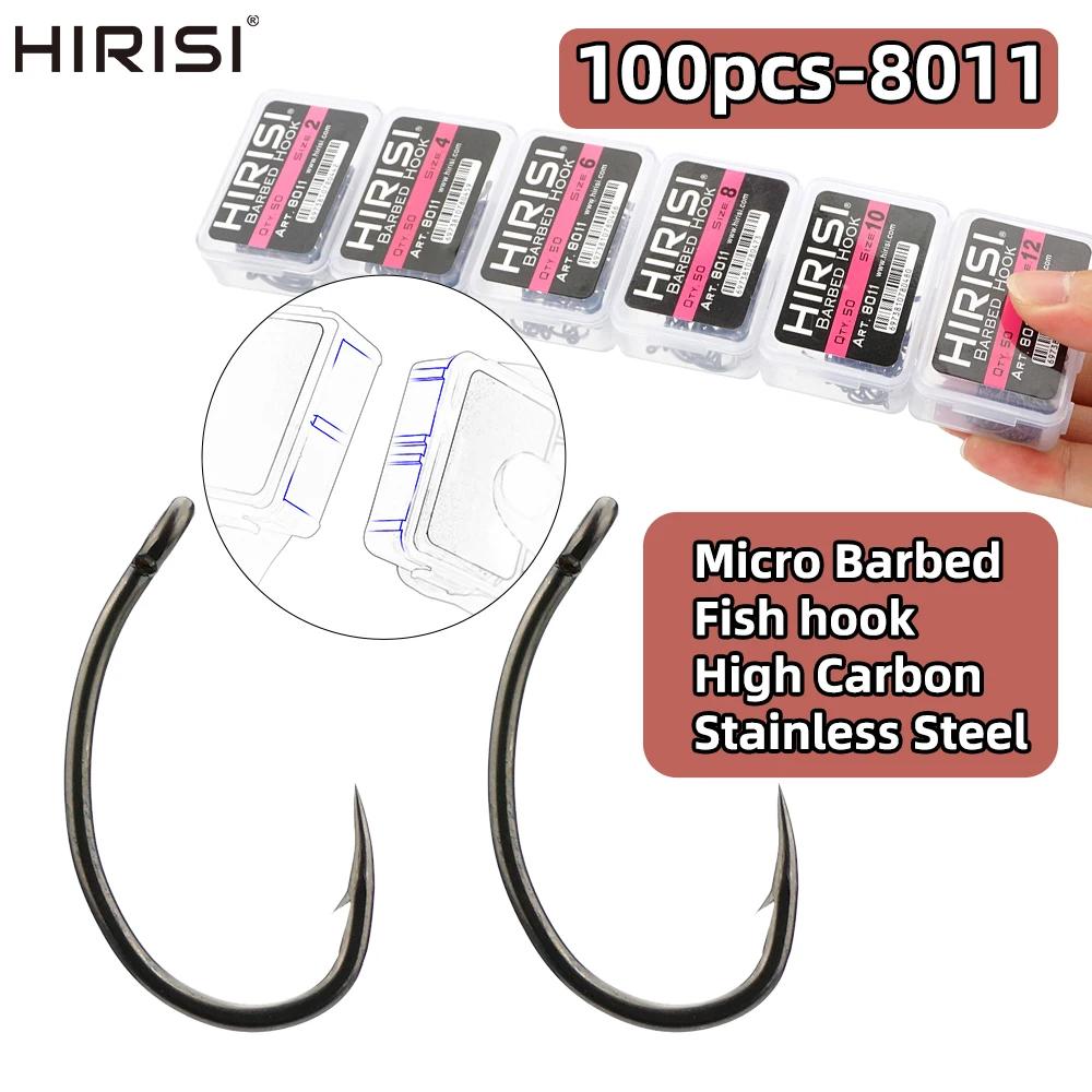 Hameçons carp fishing Hirisi 50 pièces PTFE acier carbone haute qualité avec boîte de rangement