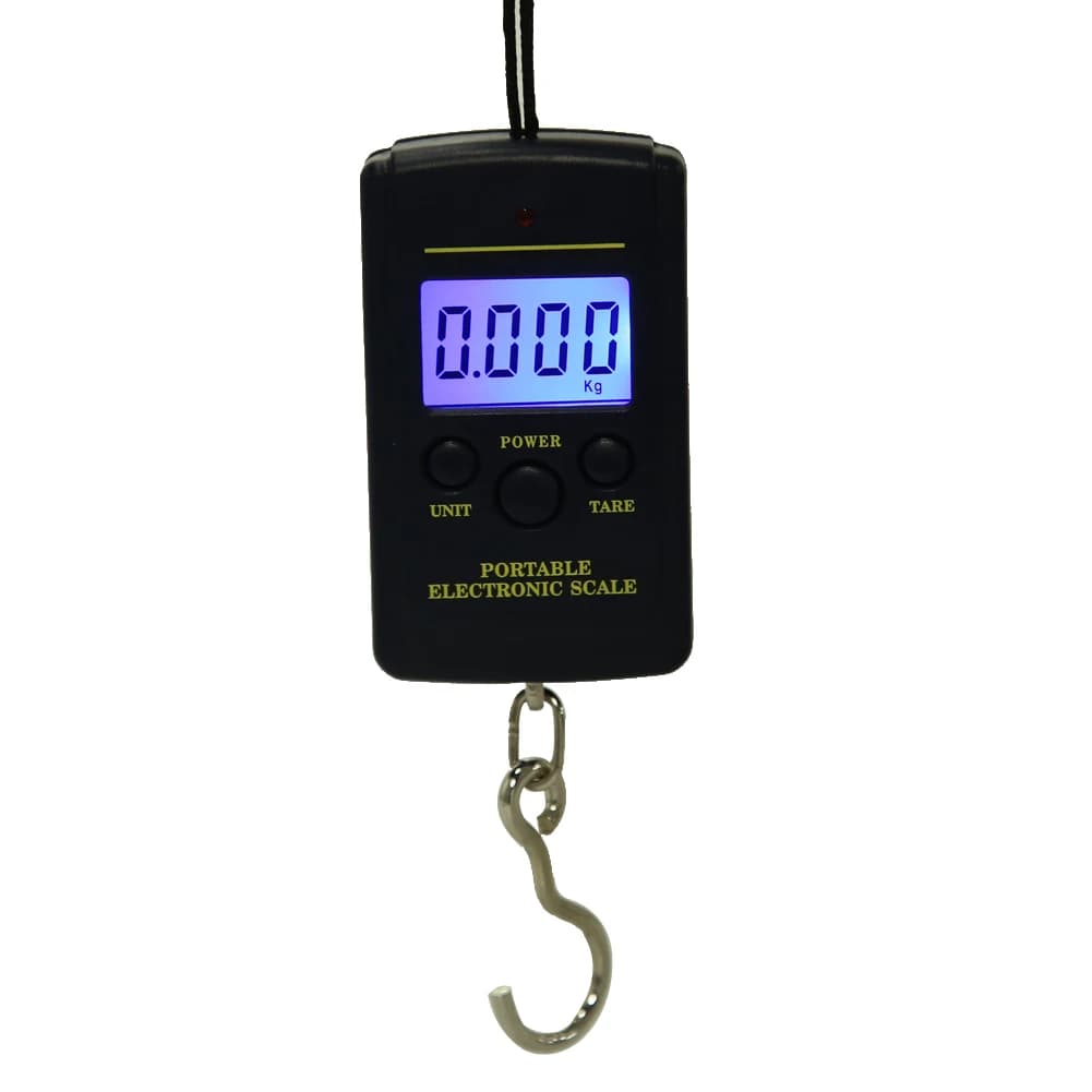 Balance digitale LCD mini 40Kg x 10g pour bagages, nourriture et pêche avec écran rétroéclairé portable