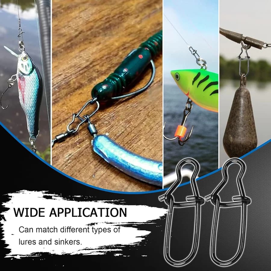 50Pcs Crankbait Snaps Stainless Steel Duo Lock Lure Snaps Quick Change Fishing C