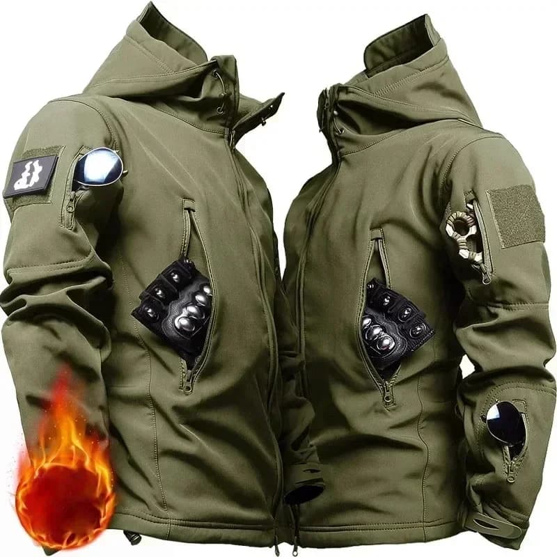Combinaison de pêche hiver polaire tactique homme - Ensemble imperméable pêche randonnée camping