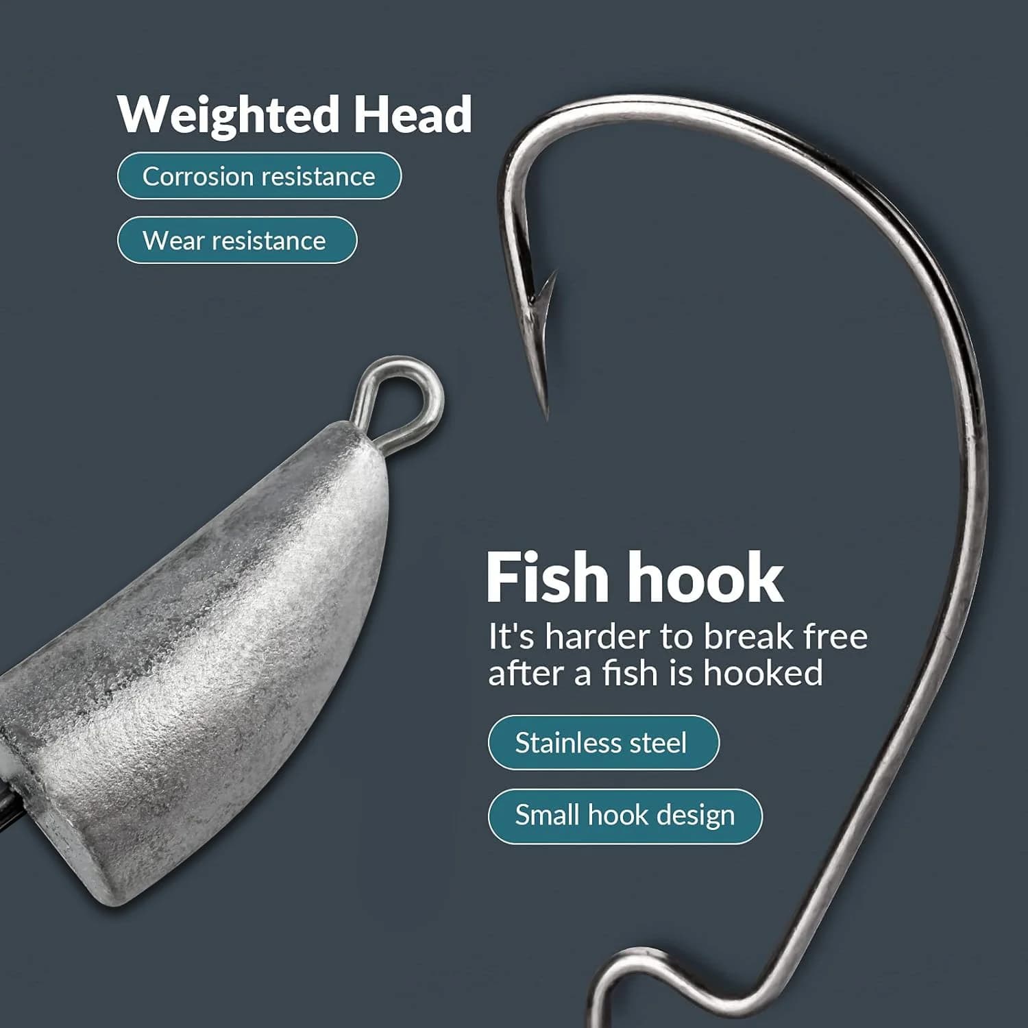 5PCS jig head métal poids 3.5g à 14g hameçon crank sharp Texas rig pêche leurre souple pesca