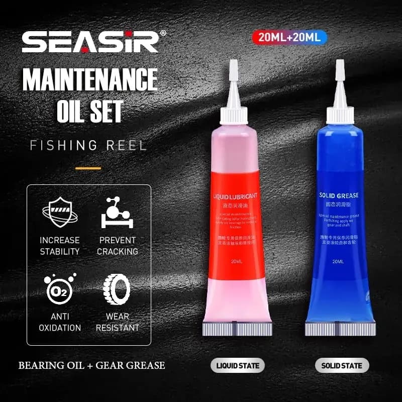 SEASIR Protective Grease (20ml) + Lubricant Oil For Fishing Reel Bearing Mainten