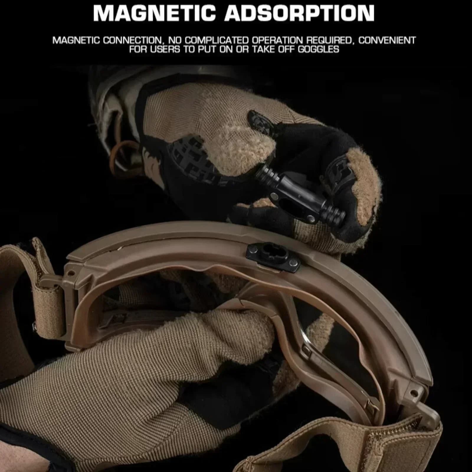 Ventilateur anti-buée sans fil pour lunettes tactiques de pêche - Réglage vitesse ajustable
