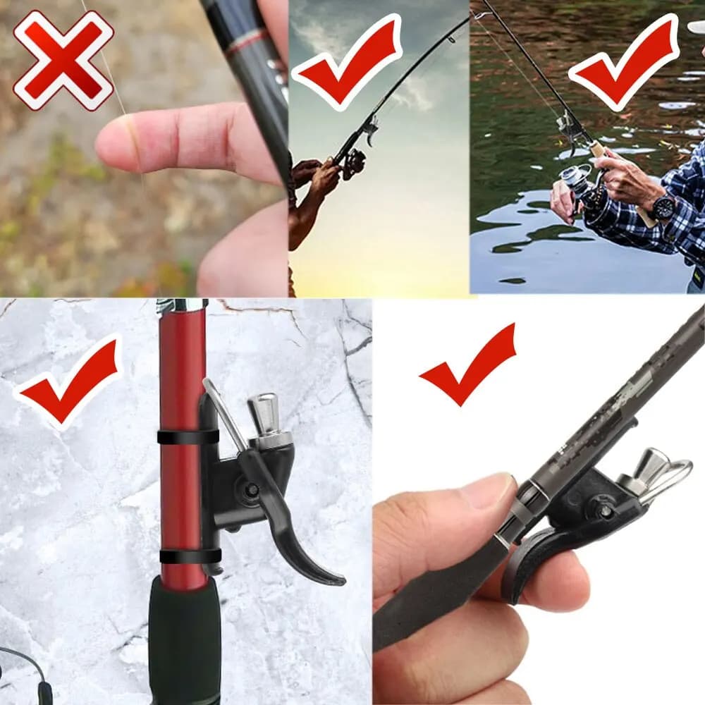 Déclencheur lancer canne mer - Accessoire pêche protection doigts - Tackle pêche surfcasting
