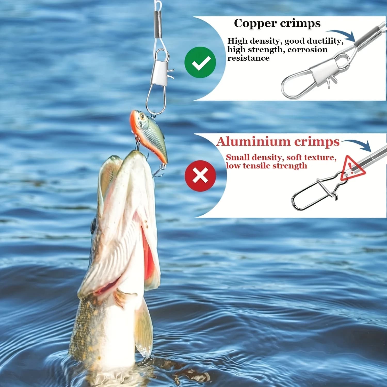 Kit 18 bas de ligne pêche mer avec émerillons snaps acier haute résistance pour leurres appâts