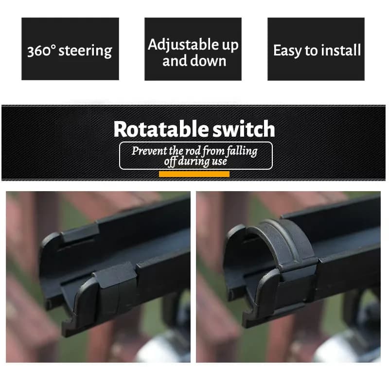 Support de valve en alliage d'aluminium noir - Fixation robuste pour bateau de pêche durable