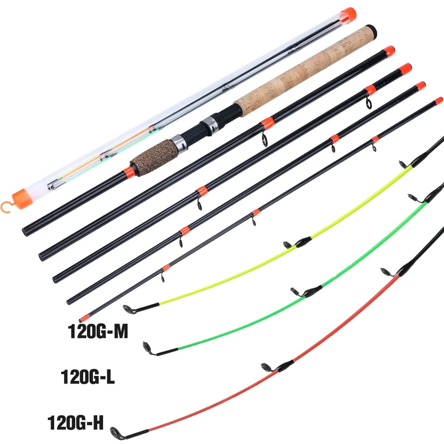 Canne à pêche feeder Sougayilang 6 sections manche allongé carbone L M H pour voyages et compétitions